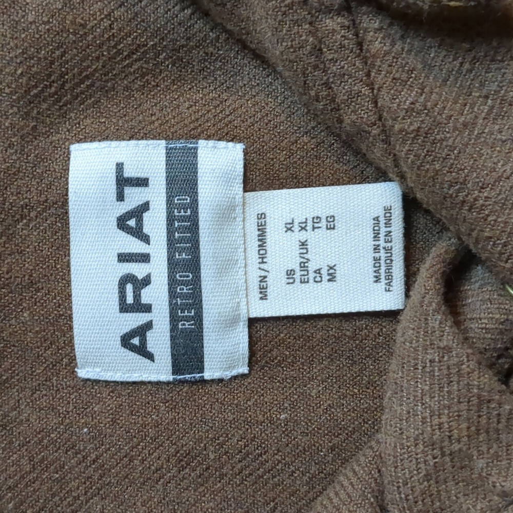 Ariat Hyde Retro Fitted Button Down Brown Long-Sl… - image 4